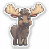 Sticker Illustration de cerf de dessin (Recto)