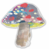 Sticker Illustration de champignon artistique coloré (Devant)