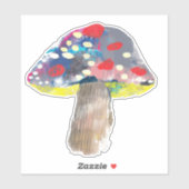 Sticker Illustration de champignon artistique coloré (Feuille)
