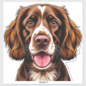 Sticker Illustration de charme d'un mignon chien (Feuille)