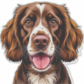 Sticker Illustration de charme d'un mignon chien (Devant)