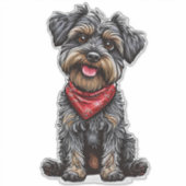 Sticker Illustration de charme d'un mignon chien (Devant)