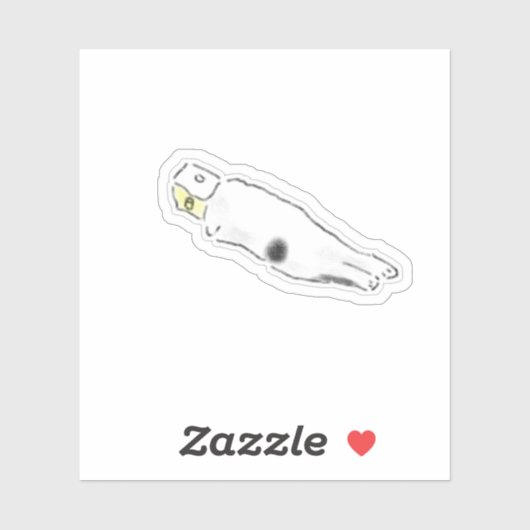 Sticker Illustration de chat à l'aquarelle mignonne (Feuille)