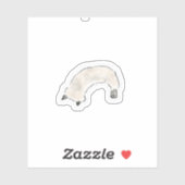 Sticker Illustration de chat à l'aquarelle mignonne (Feuille)