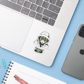 Sticker Illustration de chat hacker mignon – Cadeau de cyb (Ordinateur portable avec iPhone)