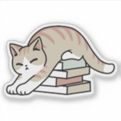 Sticker Illustration de chat Lover - Curled Up & Cosy (Devant)