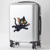 Sticker Illustration de chat noir fantaisiste (Sur valise)