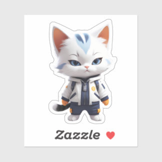 Sticker Illustration de chats cool et adorables