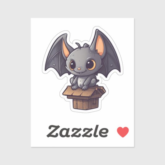 Sticker Illustration de chauve-souris de dessin (Feuille)