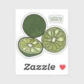 Sticker Illustration de chaux Kaffir (Feuille)