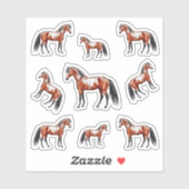 Sticker Illustration de cheval d'esprit Western -  (Feuille)
