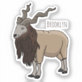 Sticker Illustration de chèvre de Markhor (Recto)