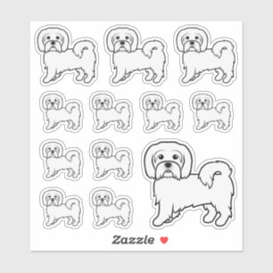 Sticker Illustration de chien de dessin animé mignon Coton