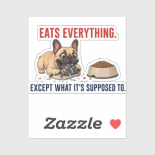 Sticker Illustration de Chien Mangeur de Chaussures Bouled