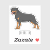 Sticker Illustration de chien Rottweiler (Feuille)