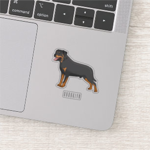Sticker Illustration de chien Rottweiler