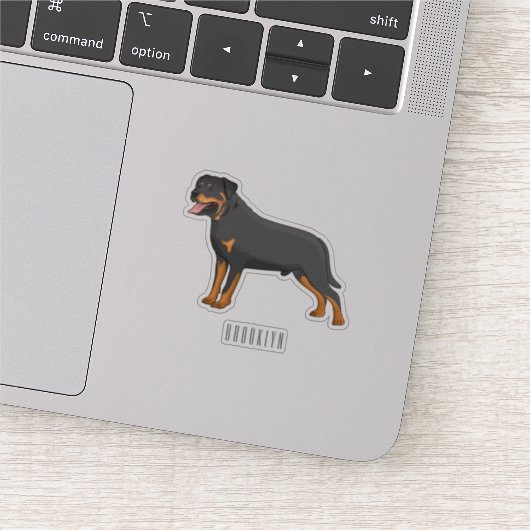 Sticker Illustration de chien Rottweiler (Détail)