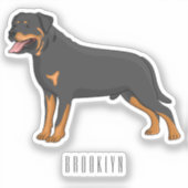 Sticker Illustration de chien Rottweiler (Recto)