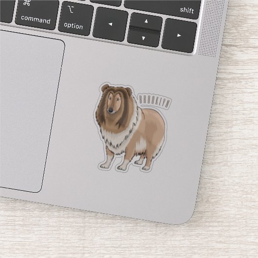 Sticker Illustration de chien Rough collie (Détail)