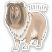 Sticker Illustration de chien Rough collie (Recto)