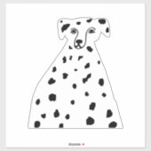Sticker Illustration de chien tacheté de Dalmatie Abstrait (Feuille)
