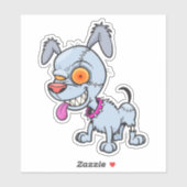 Sticker Illustration de chien zombie cranky (Feuille)