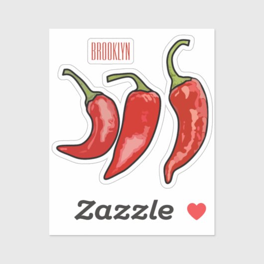 Sticker Illustration de chili (Feuille)