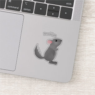 Sticker Illustration de chinchilla gris mignon