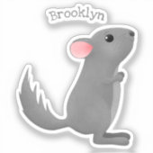 Sticker Illustration de chinchilla gris mignon (Recto)