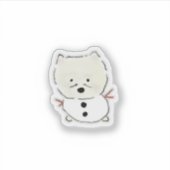 Sticker Illustration de chiot de chien mignon (Devant)