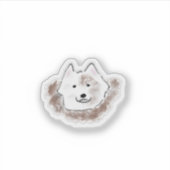 Sticker Illustration de chiot de chien mignon (Devant)