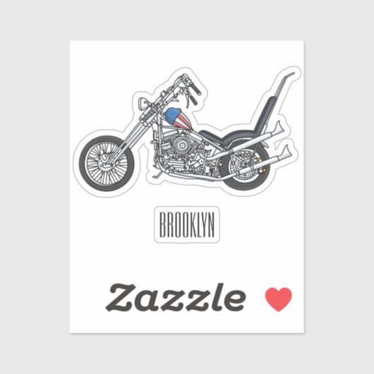 Sticker Illustration de Chopper Motorcycle 1950 (Feuille)