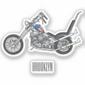 Sticker Illustration de Chopper Motorcycle 1950 (Recto)
