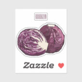 Sticker Illustration de chou rouge (Feuille)
