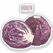 Sticker Illustration de chou rouge (Recto)