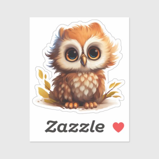 Sticker Illustration de chouette de dessin (Feuille)