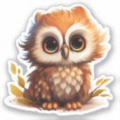 Sticker Illustration de chouette de dessin (Recto)