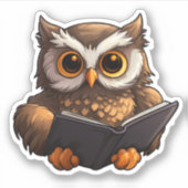 Sticker Illustration de chouette de dessin (Devant)