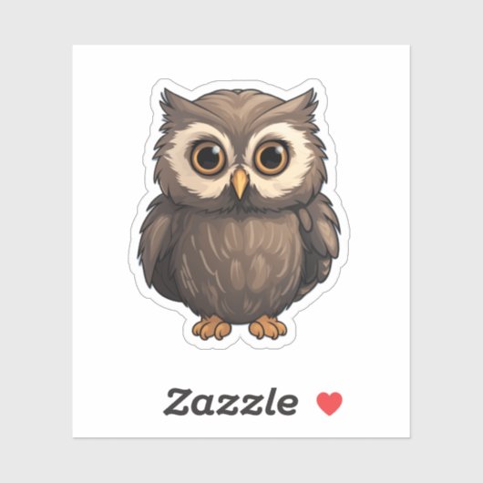 Sticker Illustration de chouette de dessin (Feuille)