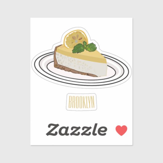 Sticker Illustration de citron cheesecake (Feuille)
