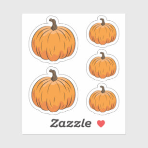 Sticker Illustration de citrouille de dessin animé orange