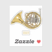 Sticker Illustration de corne française (Feuille)