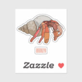 Sticker Illustration de crabe ermite (Feuille)