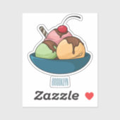 Sticker Illustration de crème glacée (Feuille)