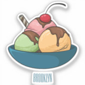 Sticker Illustration de crème glacée (Recto)