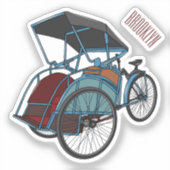 Sticker Illustration de cyclo-pousse (Recto)