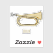 Sticker Illustration de dessin animé Bugle (Feuille)