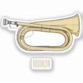 Sticker Illustration de dessin animé Bugle (Recto)