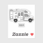 Sticker Illustration de dessin animé Campervan (Feuille)