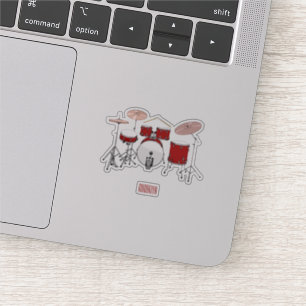 Sticker Illustration de dessin animé de batterie